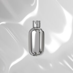 Cylindrical shape squeeze bottle with metallic finish, luxury cylindrical cosmetic bottle with flip cap mockup, skincare container with electroplating finish, reflective chromatic cosmetic packaging